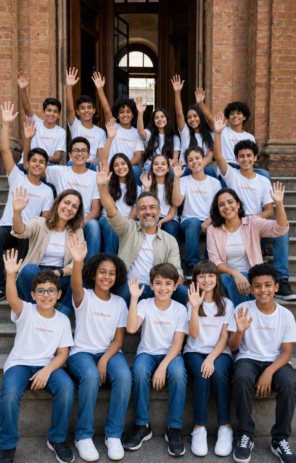 Alunos e professores do Universo Colabore em uma excursão escolar a um museu de São Paulo
